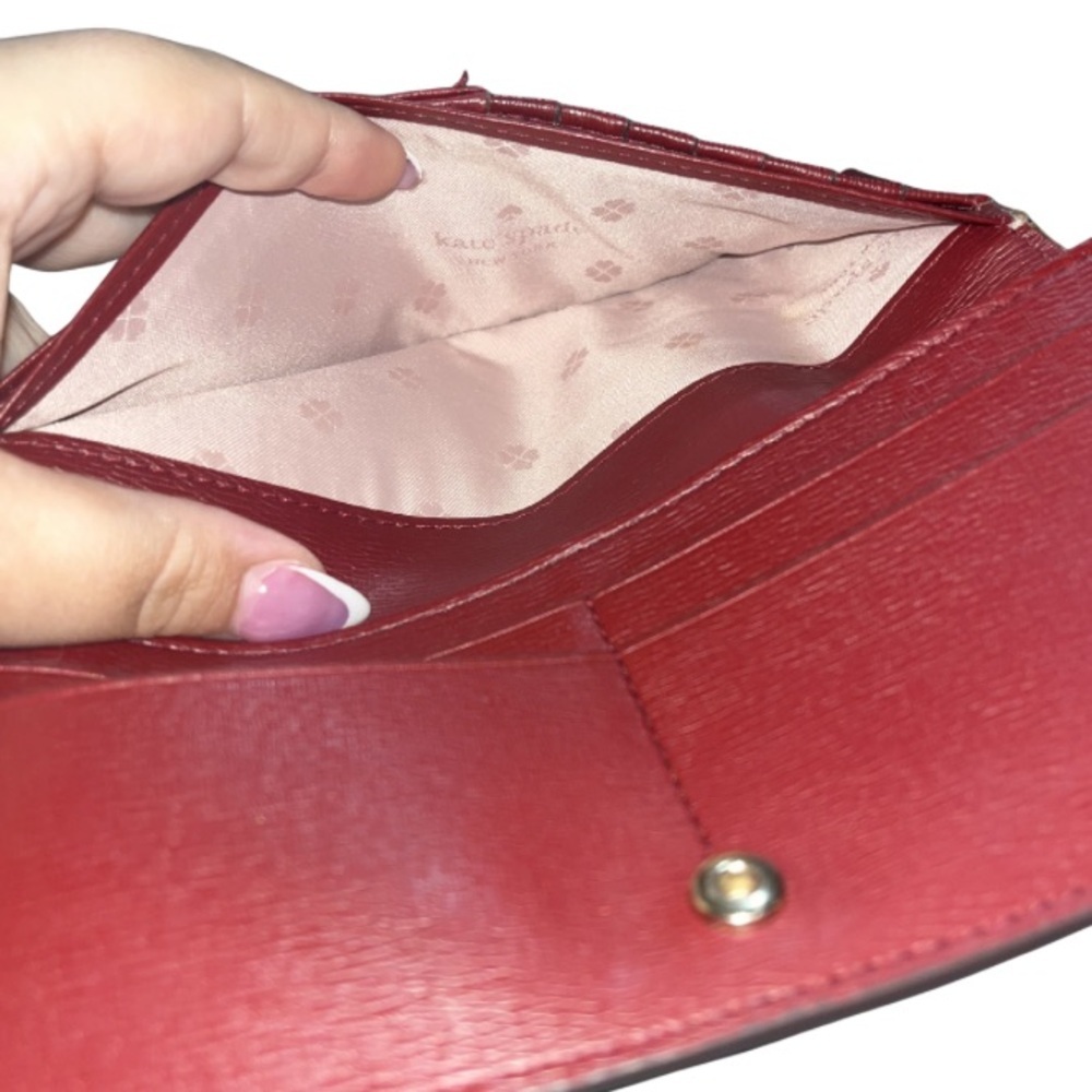 Kate Spade Margaux Slim Bifold Continental Wallet - Pink/Cherry - Picture 10 of 14